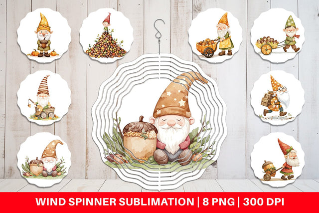 Wind Spinner Acorn Gnome Delivery Sublimation artnoy 