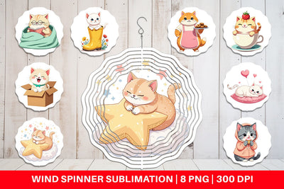 Wind Spinner Adorable Cat Sublimation artnoy 