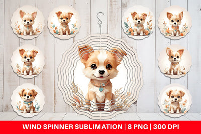 Wind Spinner Adorable Cute Dog Sublimation artnoy 