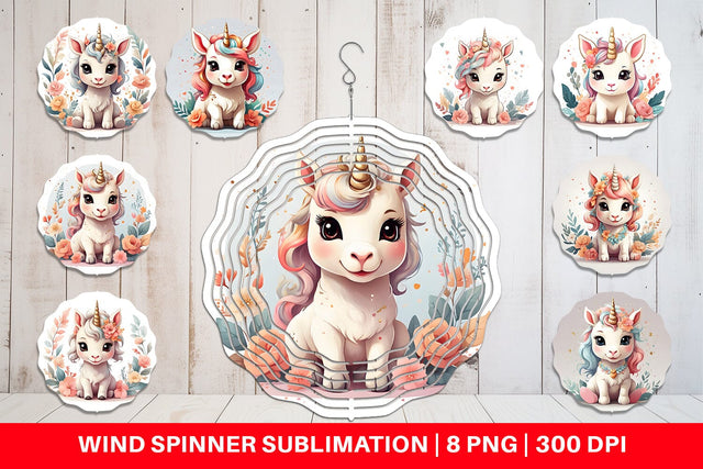 Wind Spinner Adorable Cute Unicorn Sublimation artnoy 