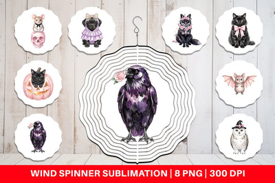 Wind Spinner Adorable Spooky Coquette Animals Sublimation artnoy 