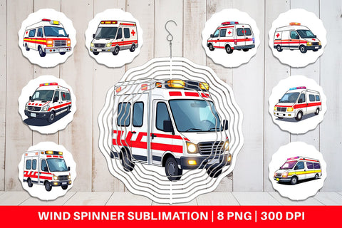 Wind Spinner Ambulance Vehicle Sublimation artnoy 