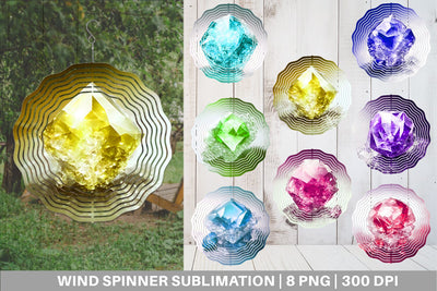 Wind Spinner Amethyst Crystal Sublimation artnoy 