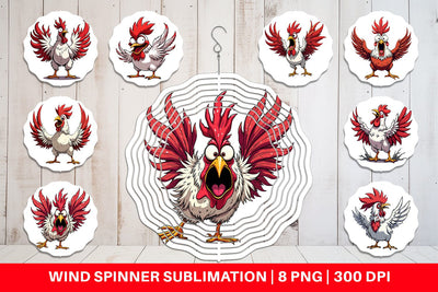 Wind Spinner Angry Rooster Sublimation artnoy 