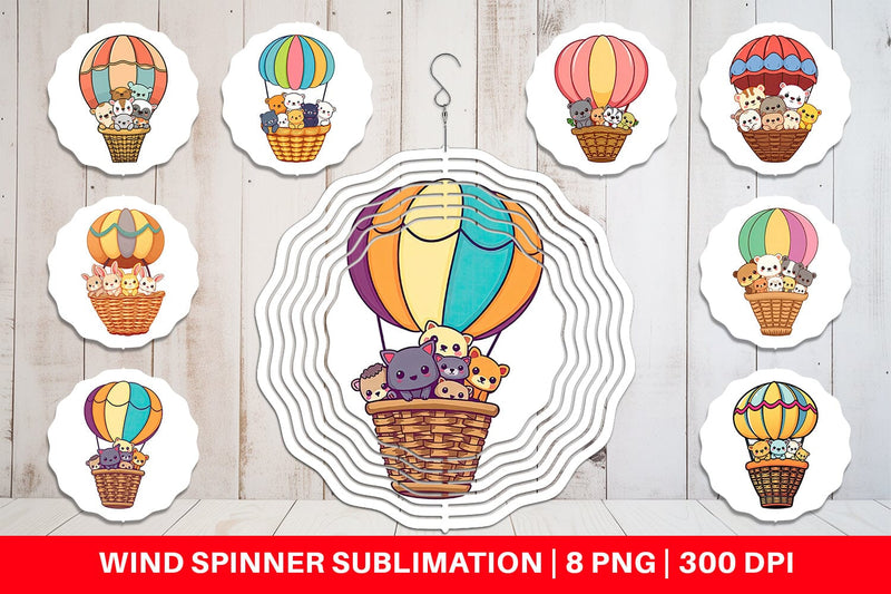 Wind Spinner Animal Hot Air Balloon Sublimation artnoy 