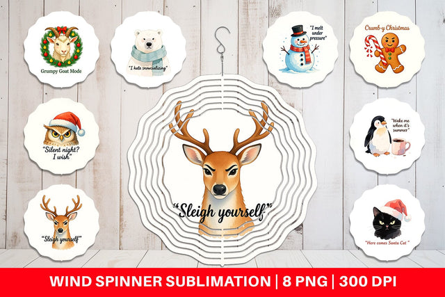 Wind Spinner Anti Christmas Grumpy Sublimation artnoy 