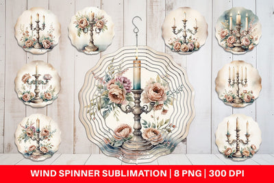 Wind Spinner Antique Candlestick Sublimation artnoy 