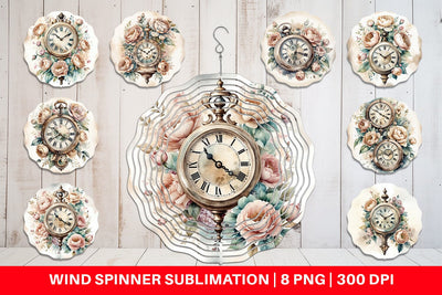 Wind Spinner Antique Clock Sublimation artnoy 
