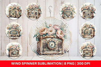 Wind Spinner Antique Radio Sublimation artnoy 