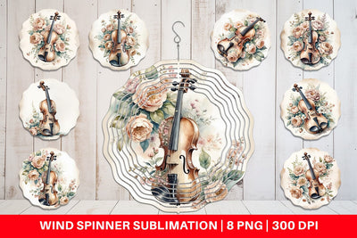 Wind Spinner Antique Violin Sublimation artnoy 