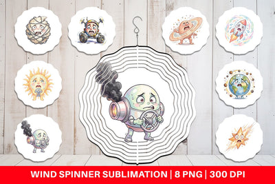 Wind Spinner Anxious Space Rocket and Planet Sublimation artnoy 