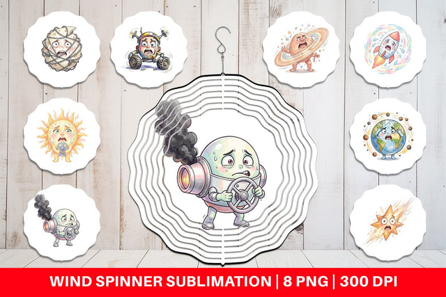 Wind Spinner Anxious Space Rocket and Planet Sublimation artnoy 