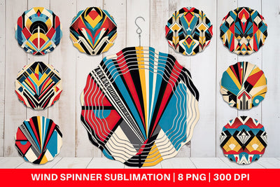 Wind Spinner Art Deco Pattern Sublimation artnoy 