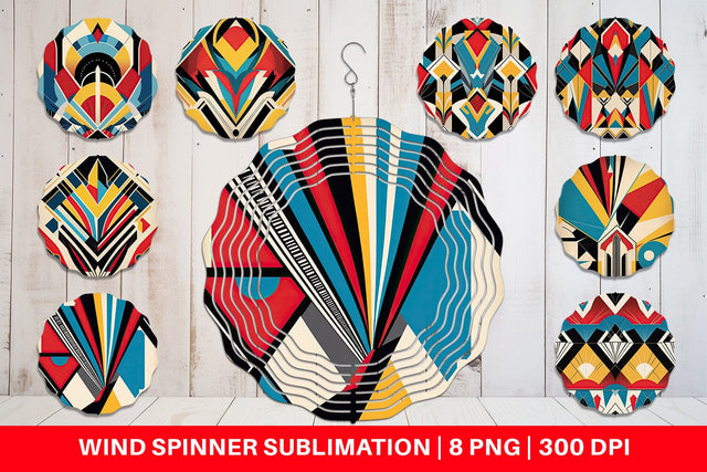 Wind Spinner Art Deco Pattern Sublimation artnoy 