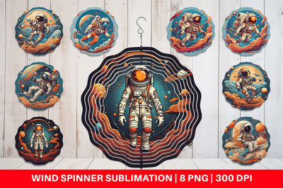 Wind Spinner Astronaut Illustration Sublimation artnoy 