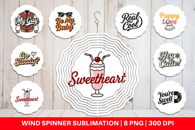 Wind Spinner Atomic Love 50s Valentine Quotes Sublimation artnoy 