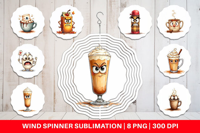 Wind Spinner Autumn Beverages Sublimation artnoy 