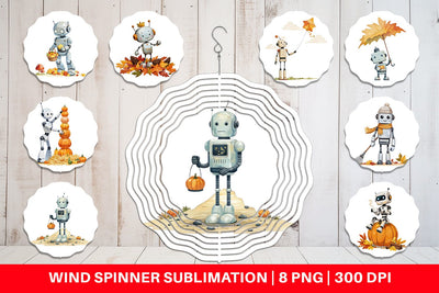 Wind Spinner Autumn Bot Friends Sublimation artnoy 
