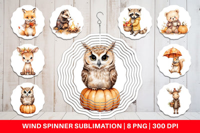Wind Spinner Autumn Forest Cuties Sublimation artnoy 