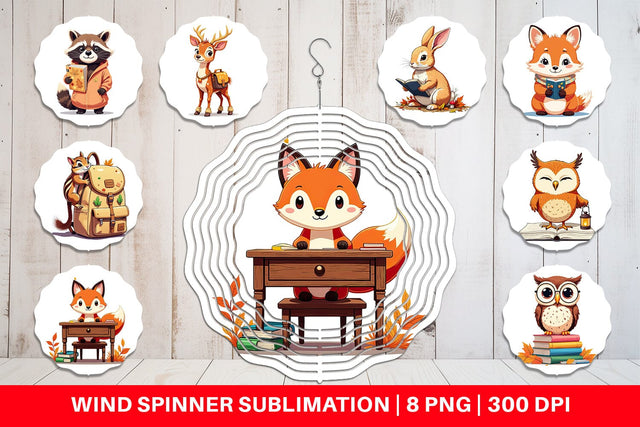 Wind Spinner Autumn Forest School Sublimation artnoy 