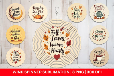 Wind Spinner Autumn Glow Quotes Sublimation artnoy 