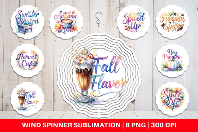 Wind Spinner Autumn Pumpkin Spice Quotes Sublimation artnoy 