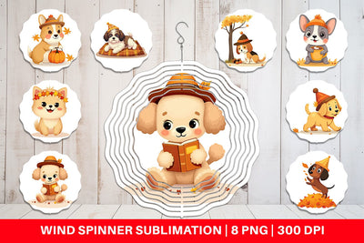 Wind Spinner Autumn Puppy Parade Sublimation artnoy 