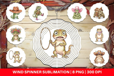 Wind Spinner Awkward Desert Animal Boho Watercolor Sublimation artnoy 