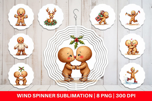 Wind Spinner Awkward Holiday Moments Gingerbread Sublimation artnoy 