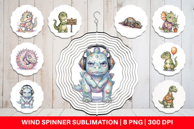 Wind Spinner Awkward Introvert Dinosaur Sublimation artnoy 