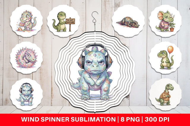 Wind Spinner Awkward Introvert Dinosaur Sublimation artnoy 