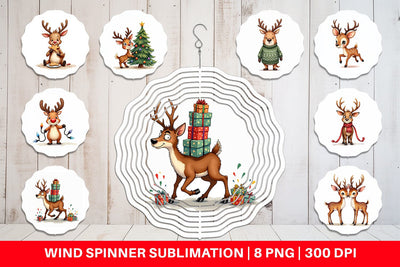 Wind Spinner Awkward Reindeer Academy Sublimation artnoy 