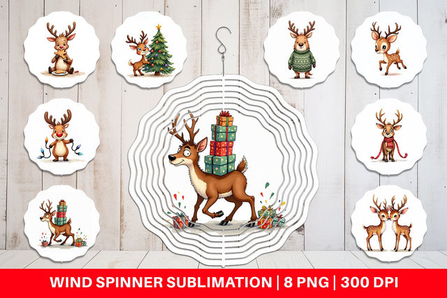 Wind Spinner Awkward Reindeer Academy Sublimation artnoy 