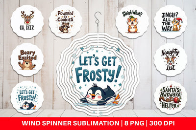 Wind Spinner Awkwardly Festive Critters: Ugly Cute Animal Quotes Sublimation artnoy 