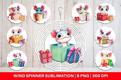 Wind Spinner Axolotl Gift Sublimation artnoy 