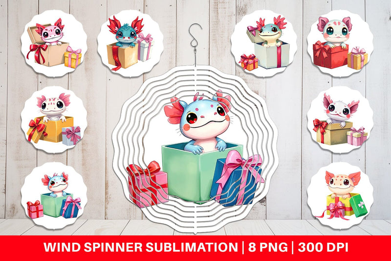 Wind Spinner Axolotl Gift Sublimation artnoy 