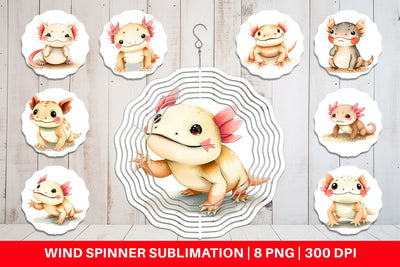 Wind Spinner Axolotl Wildlife Sublimation artnoy 