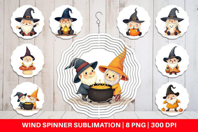 Wind Spinner Baby Gnome Halloween Sublimation artnoy 