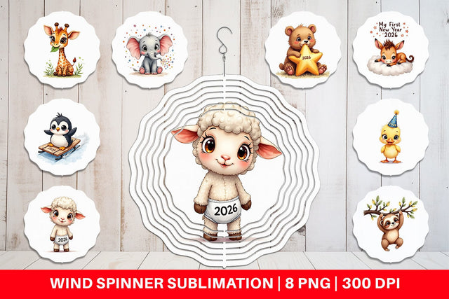 Wind Spinner Baby's First New Year 2026 Sublimation artnoy 