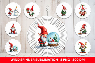 Wind Spinner Bah Humbug Gnomes: A Sarcastic Watercolor Sublimation artnoy 