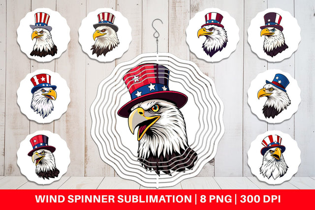 Wind Spinner Bald Eagle Patriotic Sublimation artnoy 