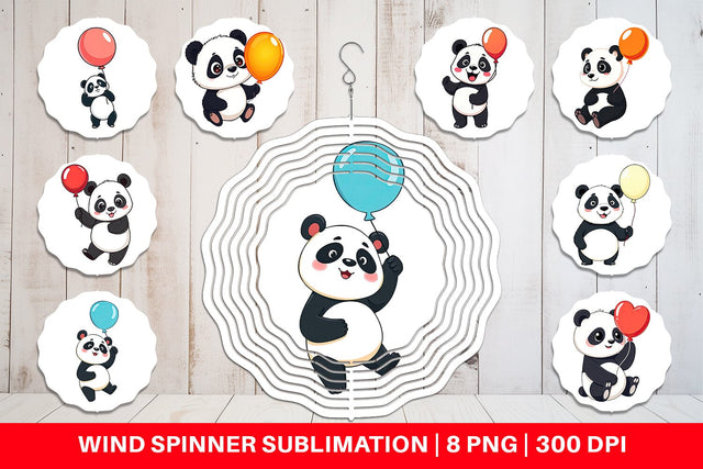 Wind Spinner Balloon Panda Sublimation artnoy 