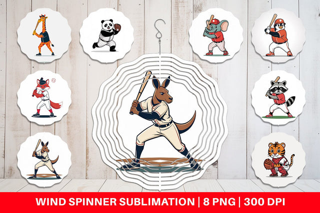Wind Spinner Baseball Animal Sublimation artnoy 