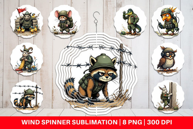 Wind Spinner Battlefield Critters Sublimation artnoy 