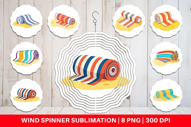 Wind Spinner Beach Towel Sublimation artnoy 