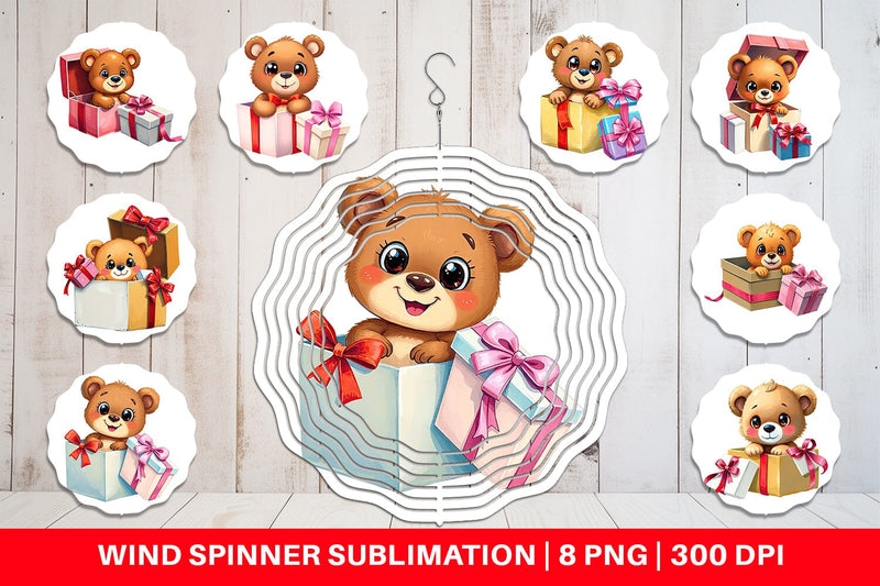 Wind Spinner Bear Gift Sublimation artnoy 
