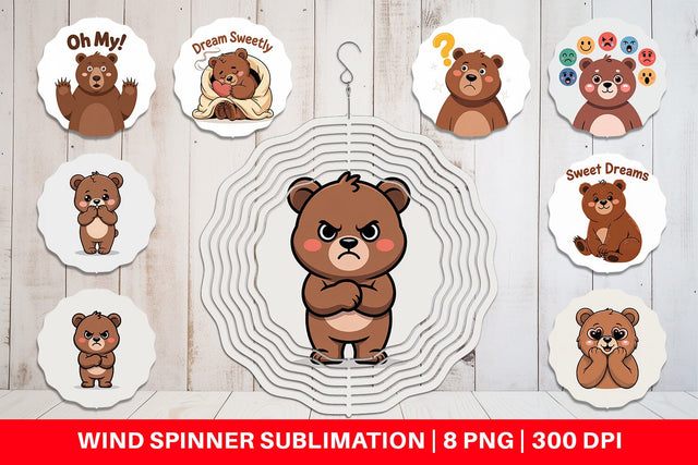 Wind Spinner Bear Mood Sublimation artnoy 