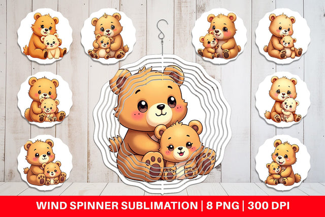 Wind Spinner Bear Mother's Day Sublimation artnoy 