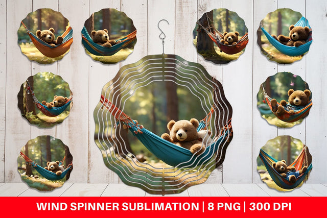 Wind Spinner Bear on Summer Day Sublimation artnoy 