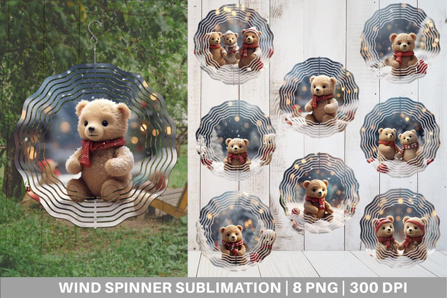 Wind Spinner Bears Christmas Sublimation artnoy 